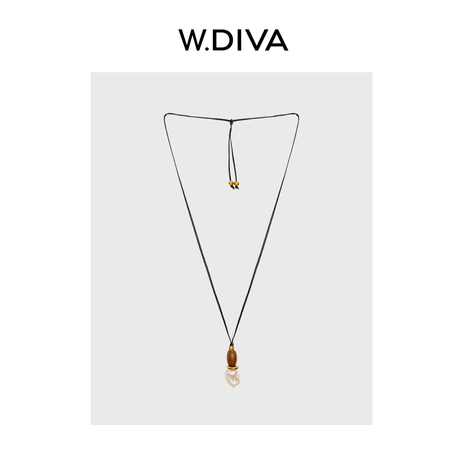 合金仿珍珠项链 W.Diva【时之绺】巴桶珠鱼尾珍珠玛瑙项链50J162400