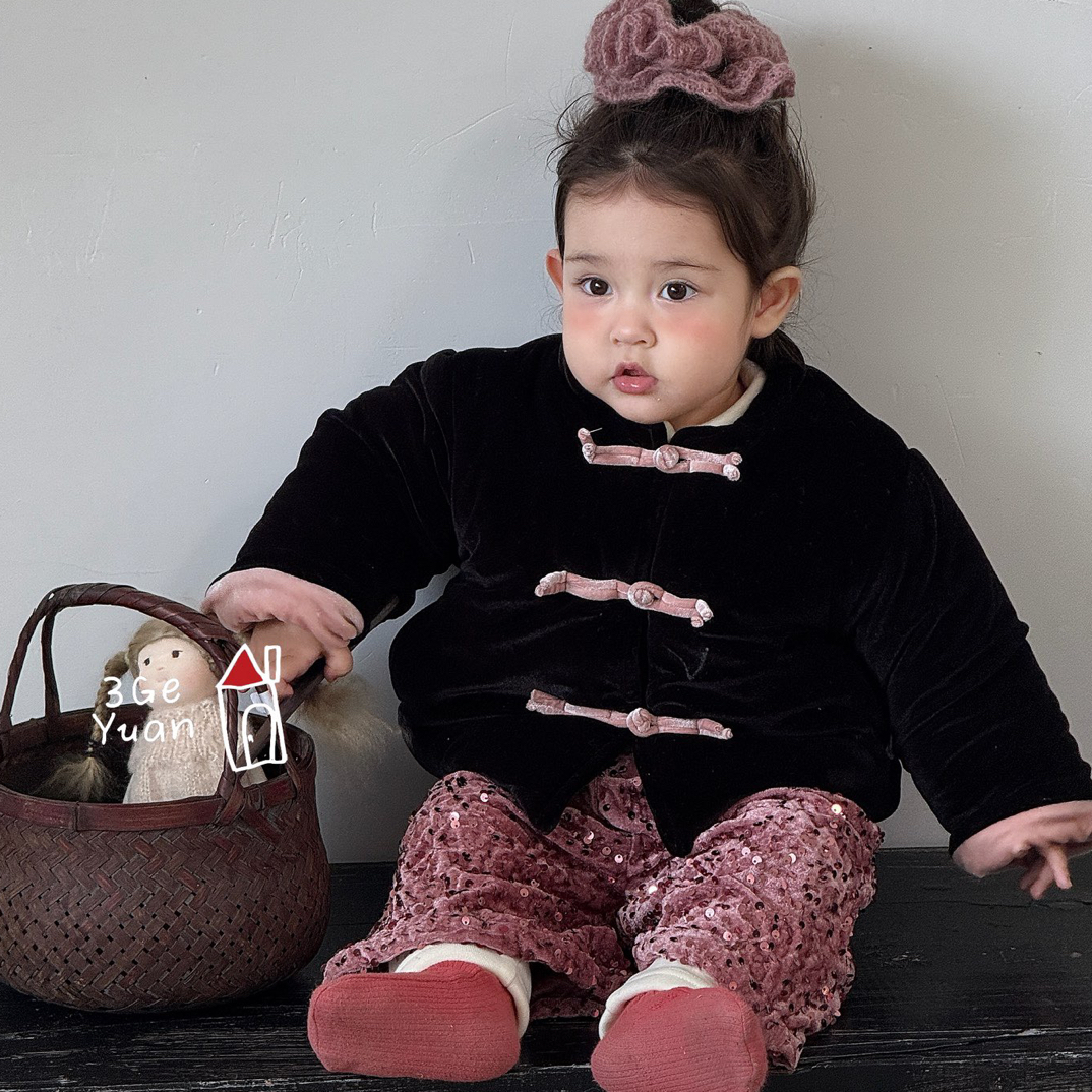 三个院·2025冬款年服 SGY9100 拼色中式套装