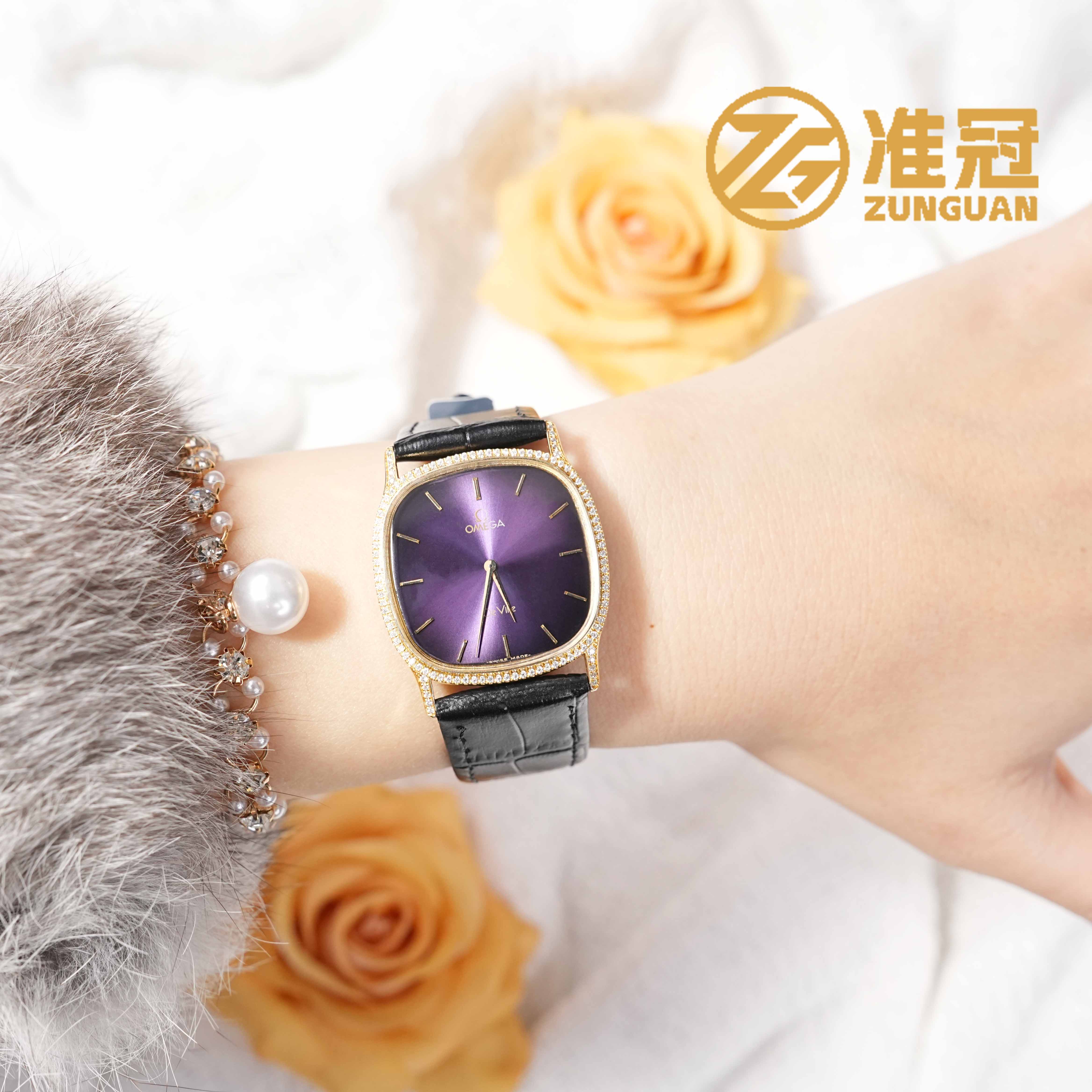 95新 Omega/欧米茄 28mm石英MR4100碟飞系列后钻瑞士名表凯3