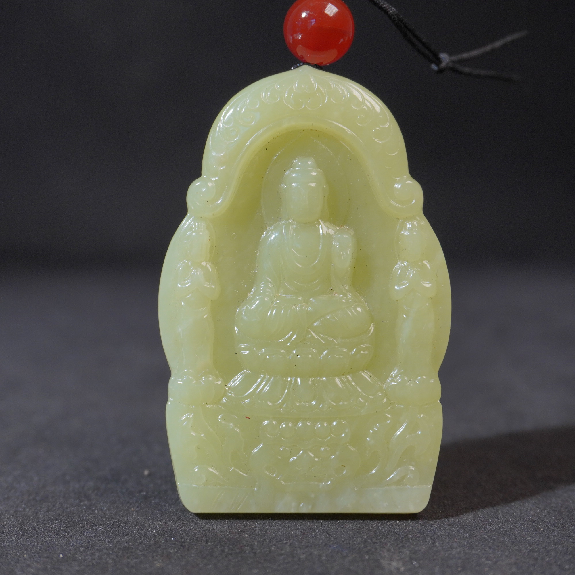 5NK100  清  和田玉玉佛牌