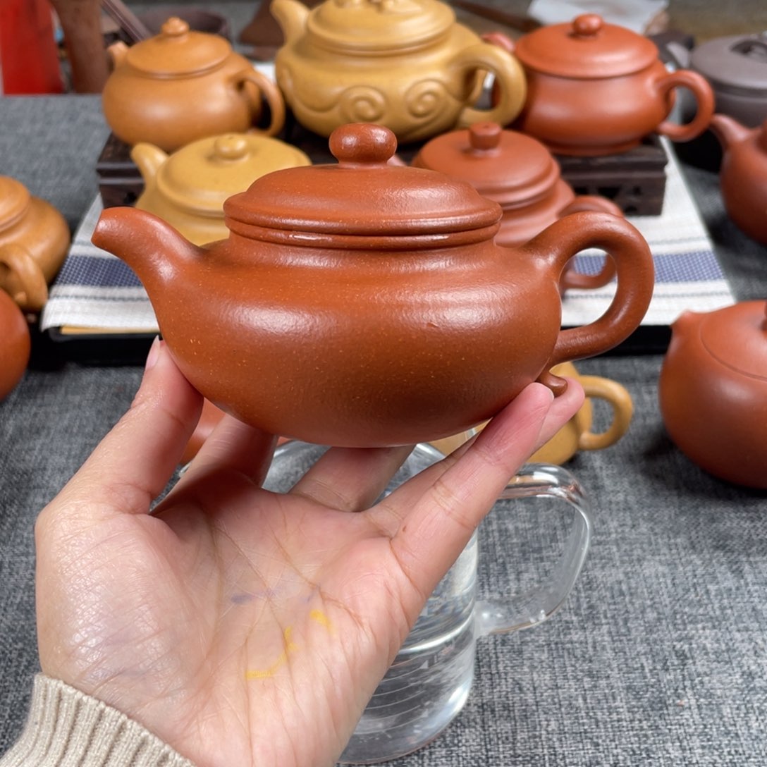 紫砂茶壶40目红降坡200仿古全手