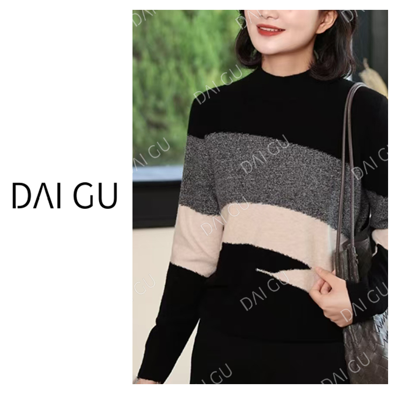 【银河系】100%超细羊毛#超细美丽诺秋季新款长袖上衣宽松毛衣B3500