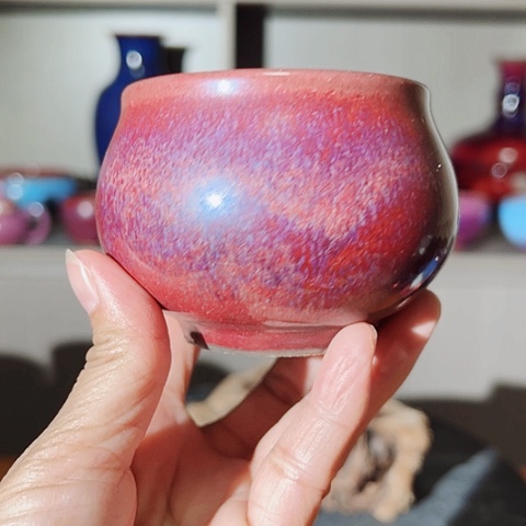 杯原矿釉手工制作钧瓷