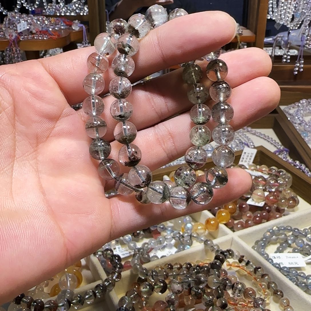 水晶手串未镶嵌绿幽灵