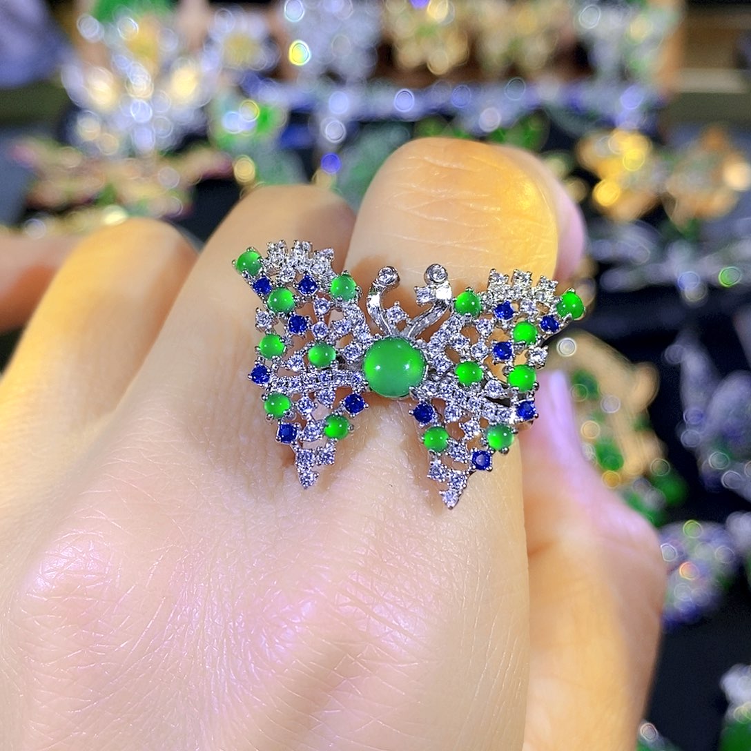 吊坠(不含链)银S925镶嵌翡翠