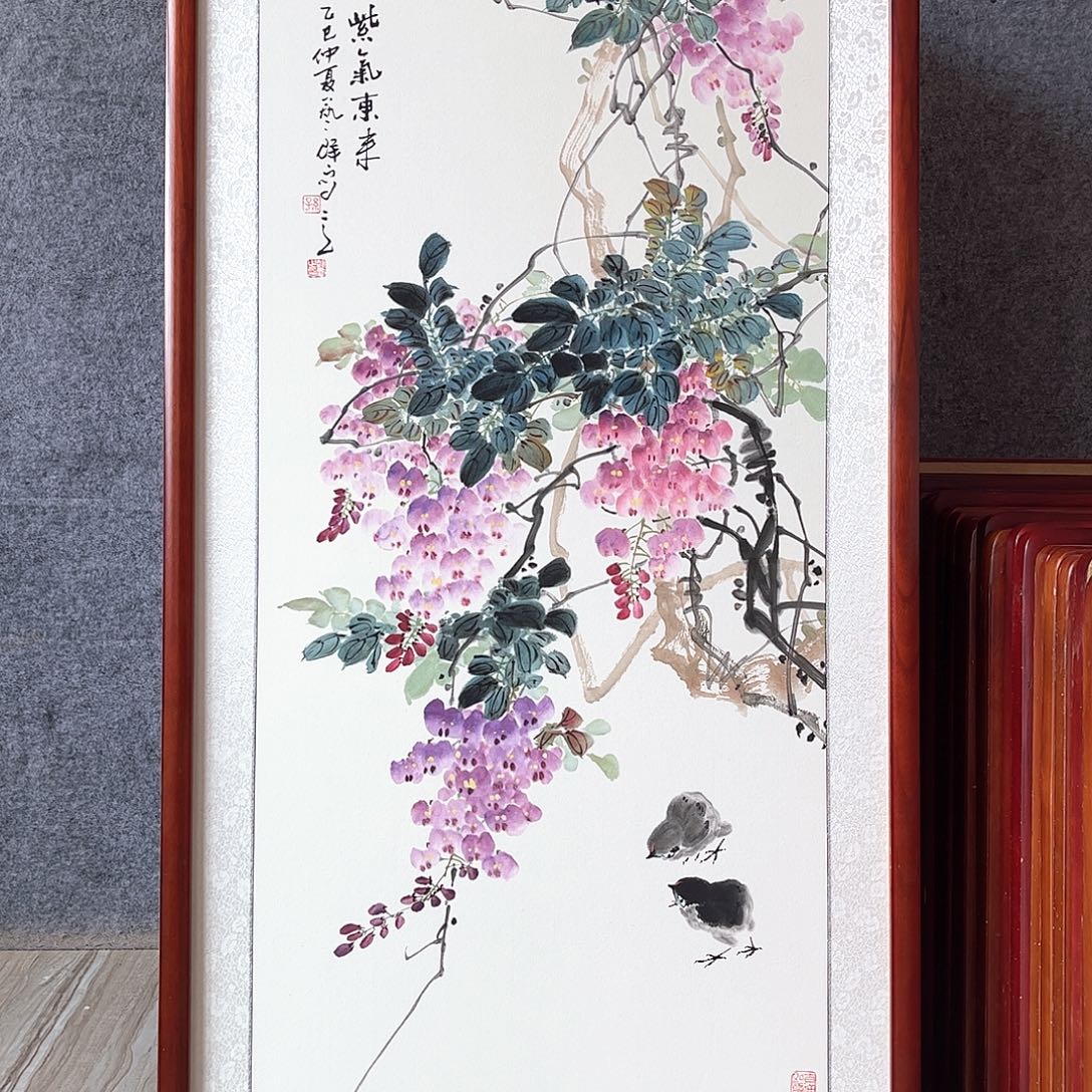 国画书画作品带框63×123