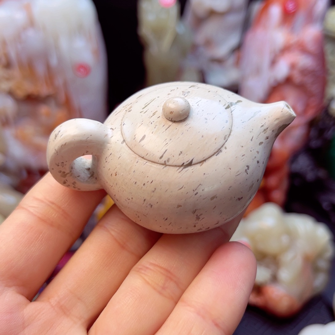 寿山石茶壶手玩件