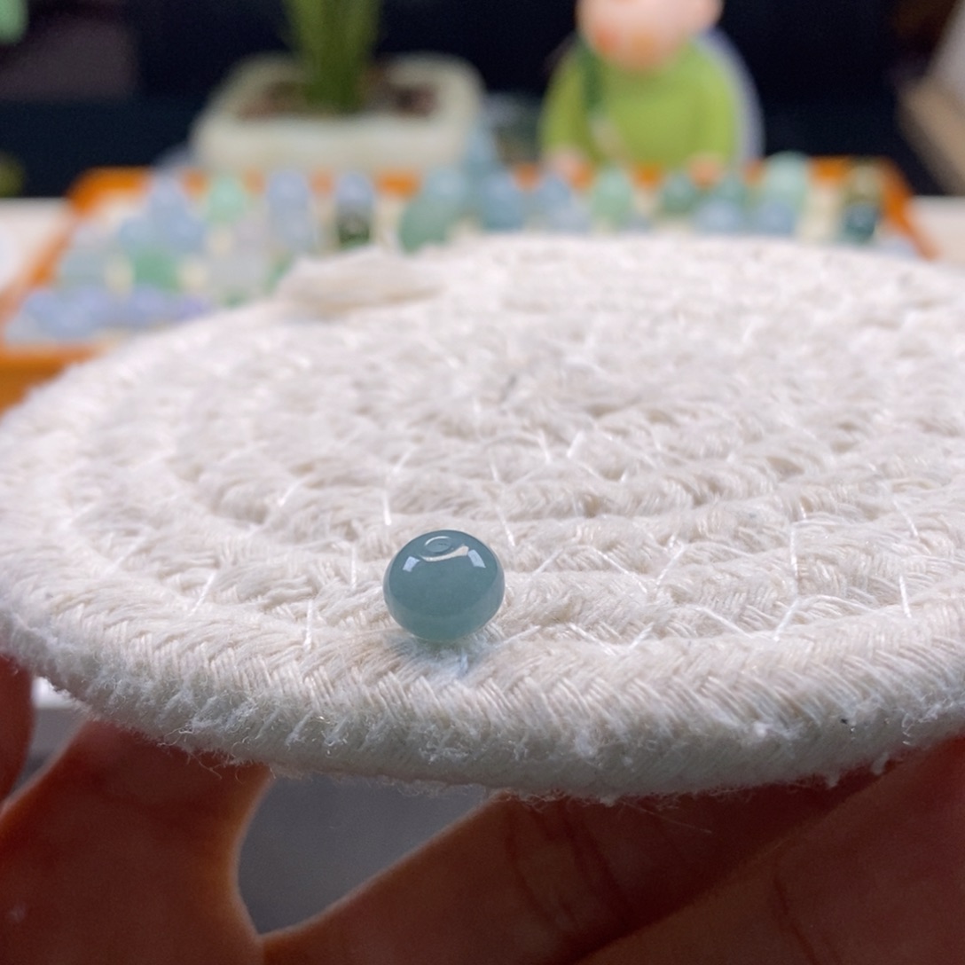 翡翠散珠天然翡翠蓝莓紫7.7×5,7