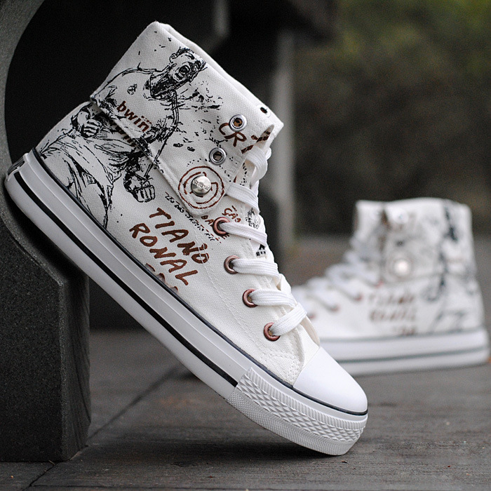 2025春季新款男士高帮帆布鞋国潮学生鞋板鞋休闲鞋子系带透气男鞋