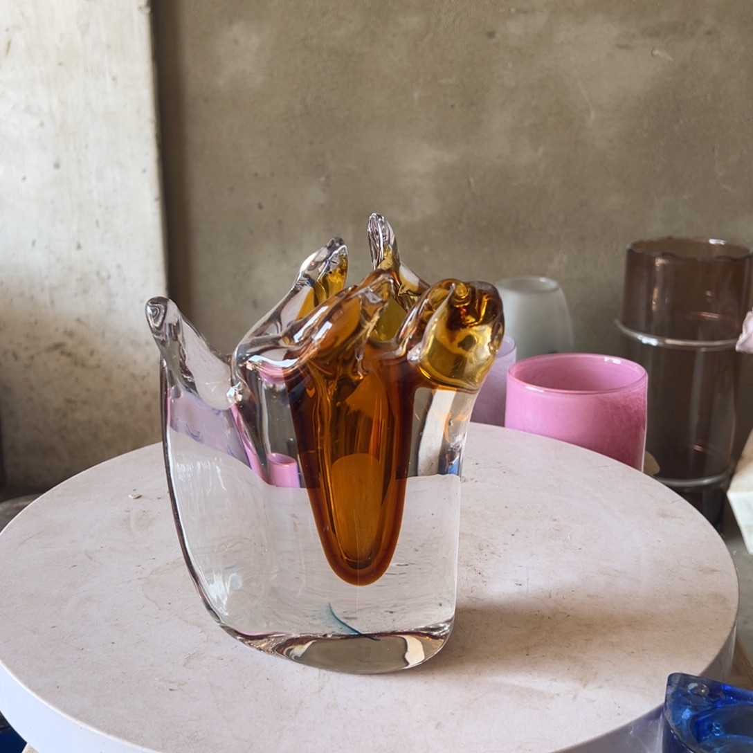 弘扬琉璃花器微瑕高度18