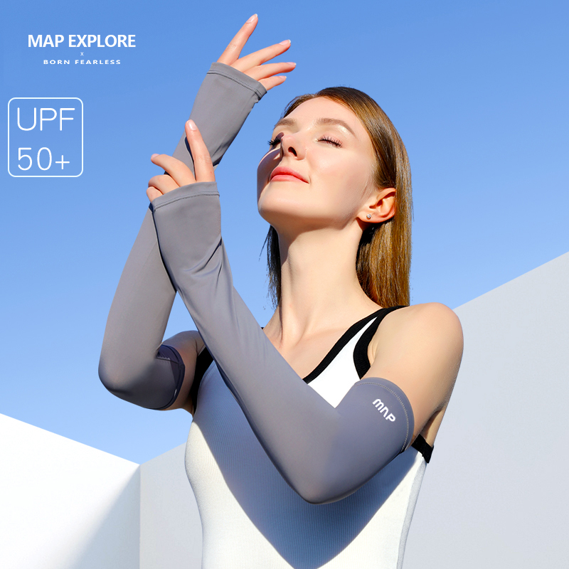 MAP EXPLORE2025夏季冰丝防晒袖套防紫外线透气袖套手臂冰袖女