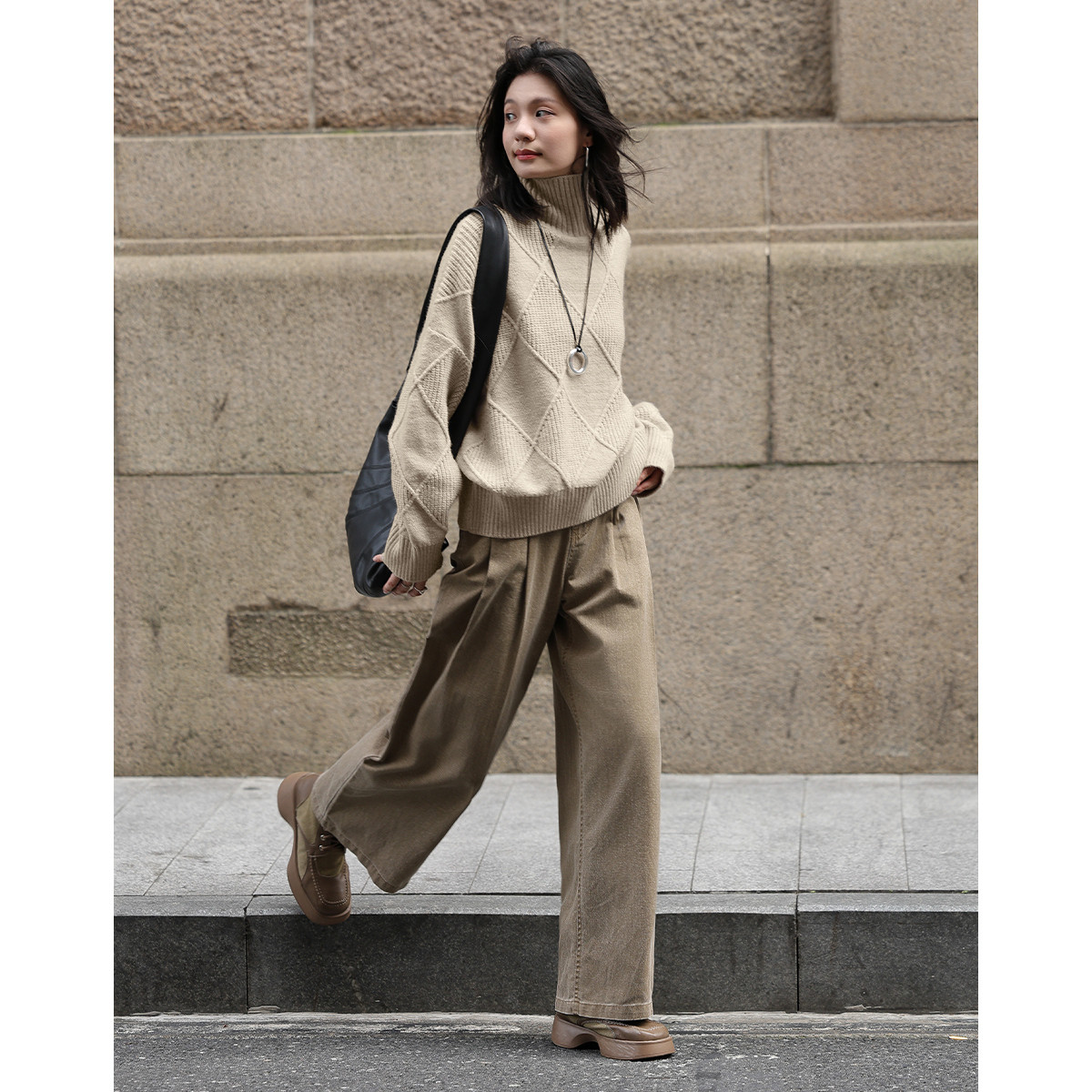 【女装优选WL】dme德玛纳基础保暖高领休闲慵懒针织衫N039420349202