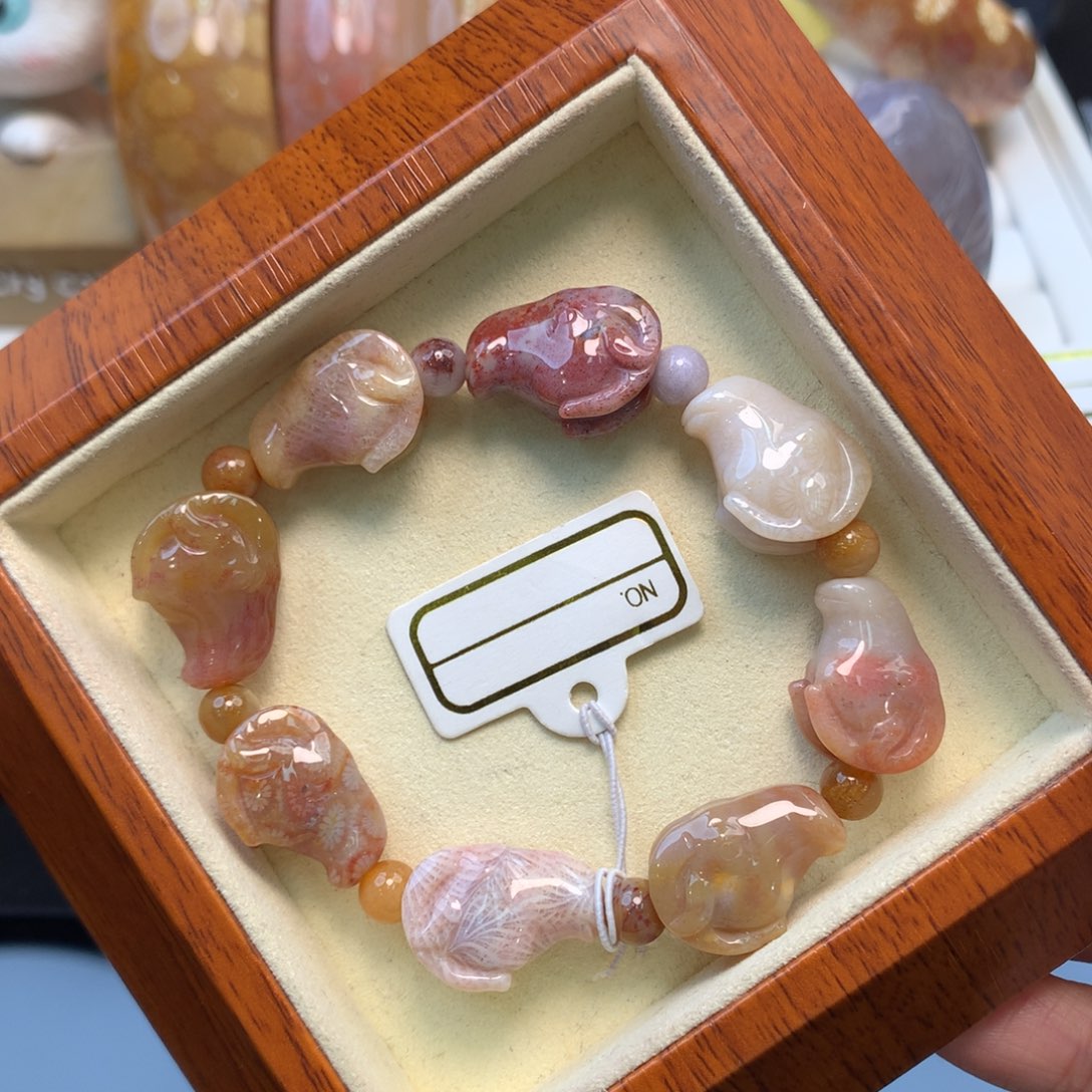 硅化珊瑚（珊瑚玉）手串未镶嵌