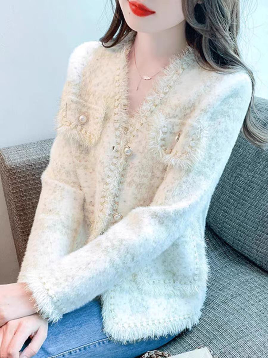 【681-690】春秋冬羊绒外套宽松百搭气质网红针织轻奢时尚女士