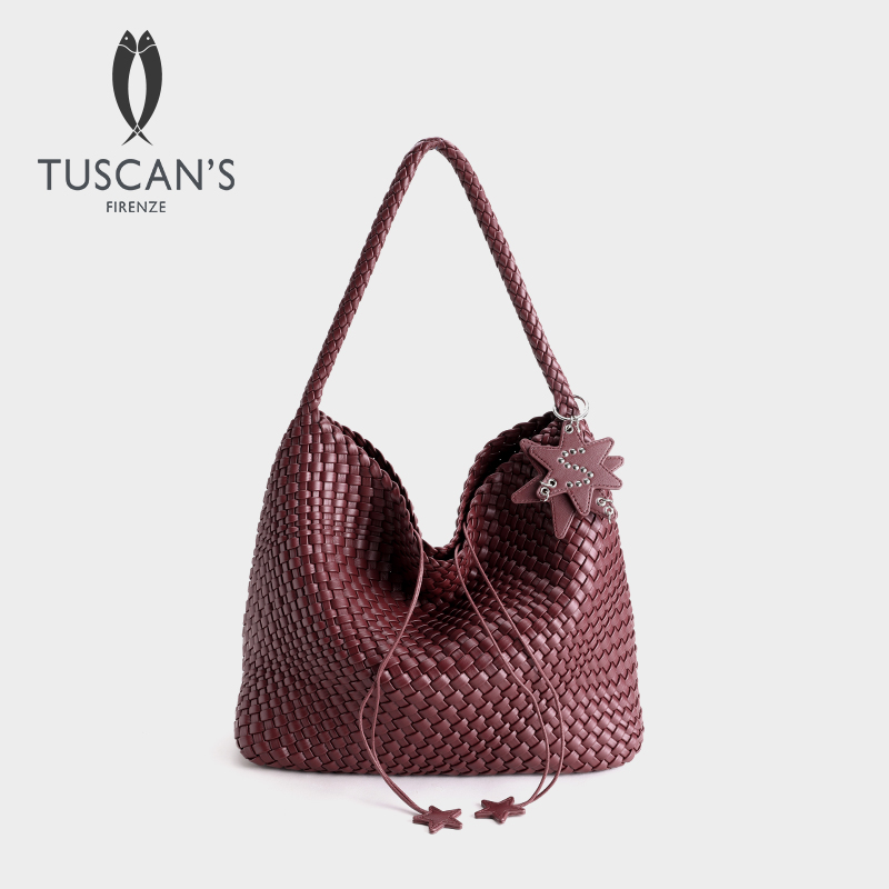 TUSCAN'S时尚编织大容量托特包女士单肩包时代双鱼