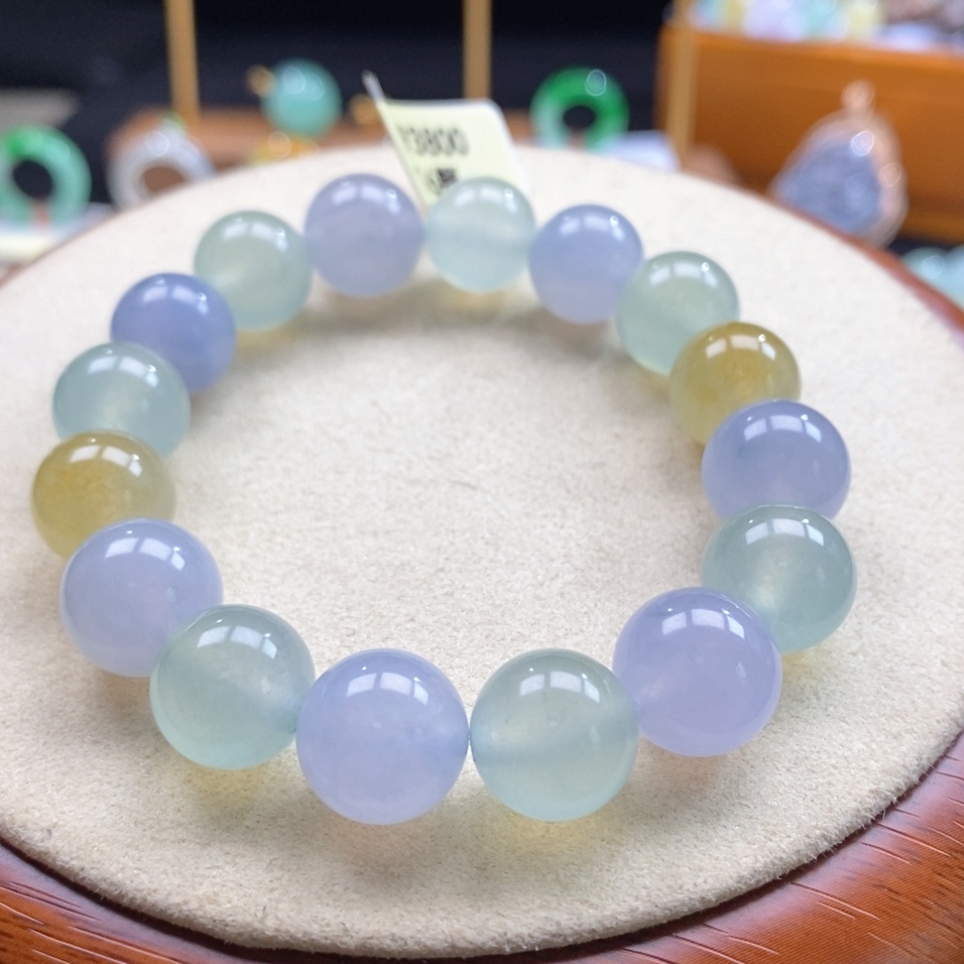 翡翠未镶嵌吊坠(不含链)翡翠碧海蓝天手串