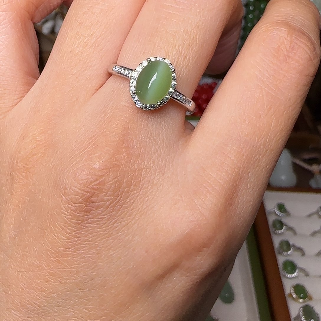 和田玉颈饰银S925镶嵌