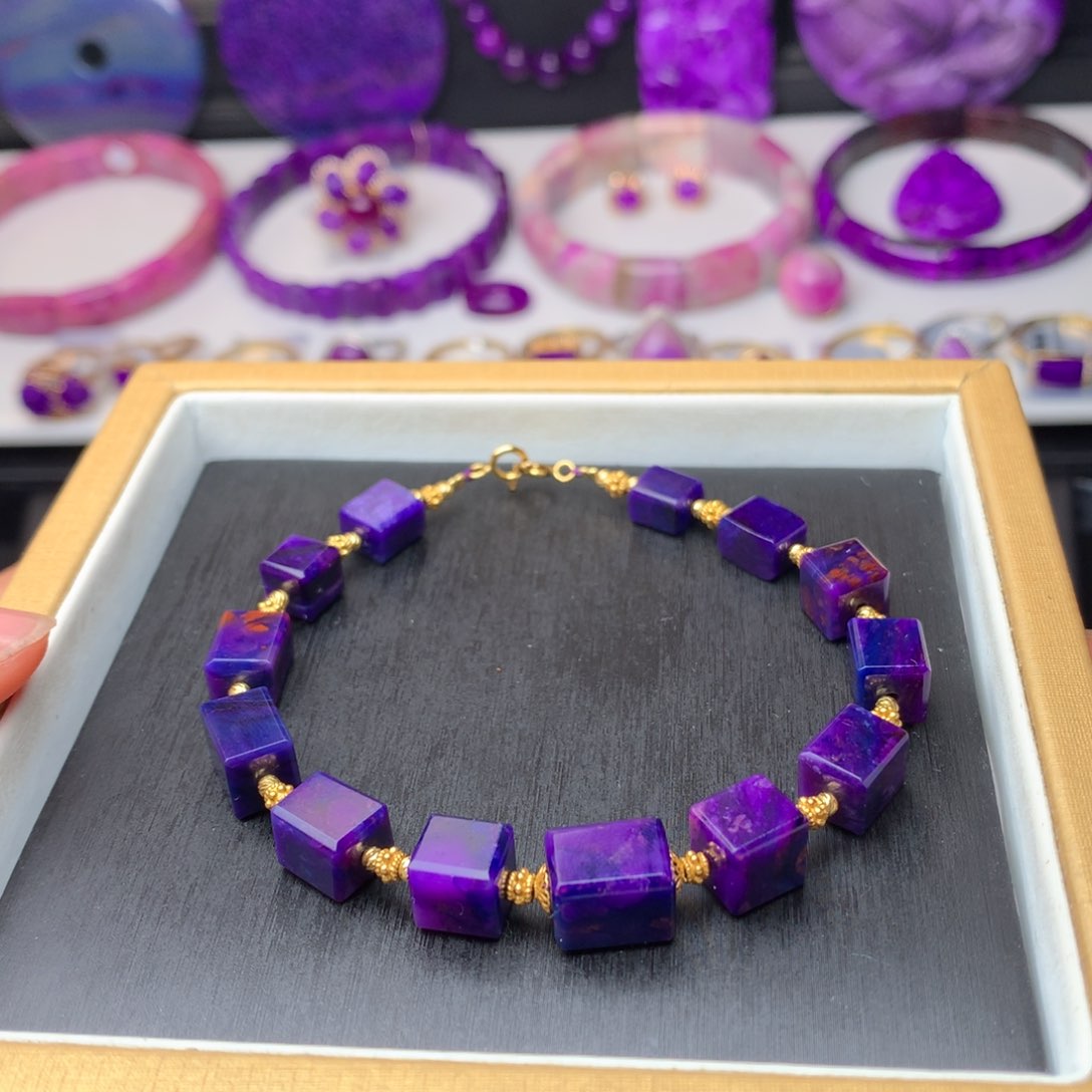 苏纪石（舒俱来）手链18K金镶嵌