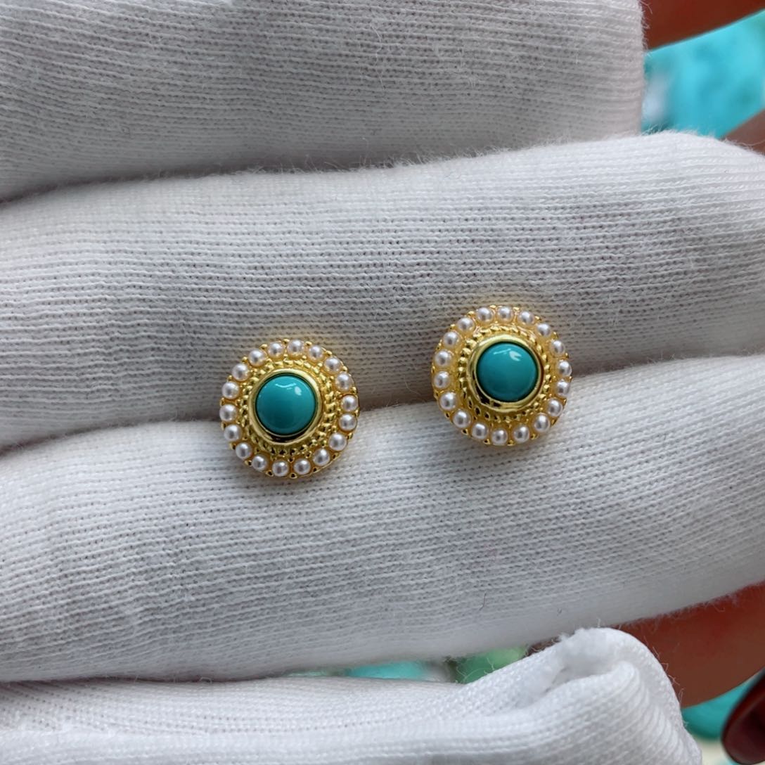 绿松石珠宝奇石银S925镶嵌