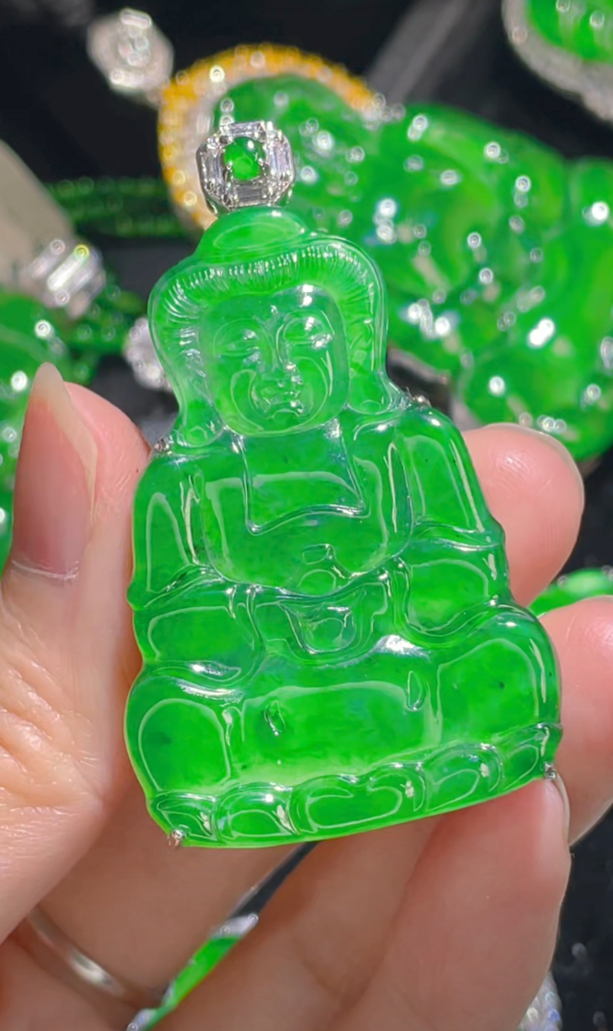 天然翡翠a货吊坠