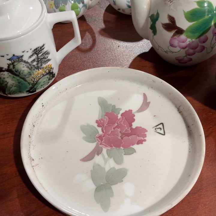 陶瓷醴陵釉下手绘茶盘8寸