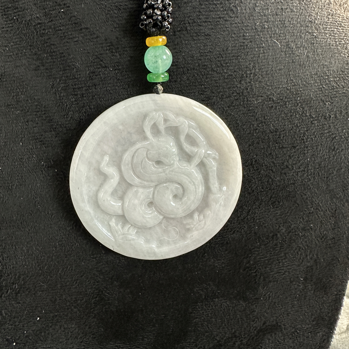 天然翡翠A货（蛇）男女款玉石吊坠定情礼物