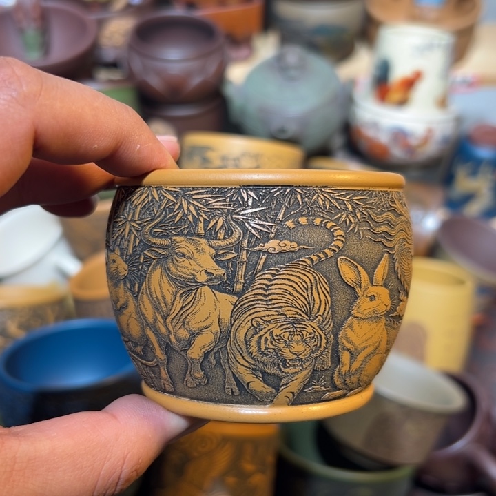 紫砂茶杯宜兴紫砂主人杯