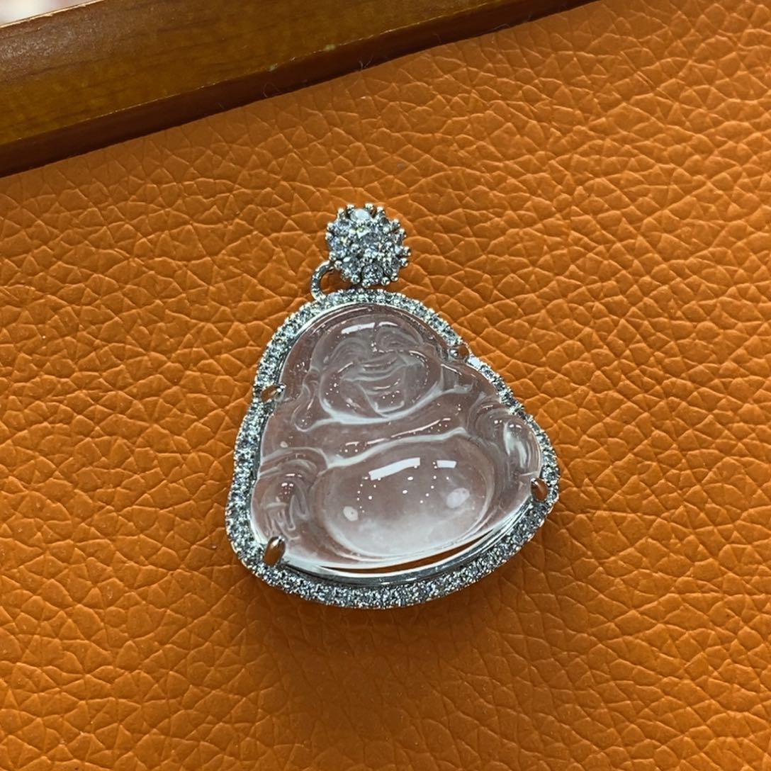 石英质玉吊坠(不含链)银S925镶嵌