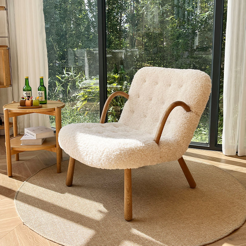 长友肖恩椅沙发椅休闲椅单人实木白橡木阳台懒人沙发躺椅卧室客厅