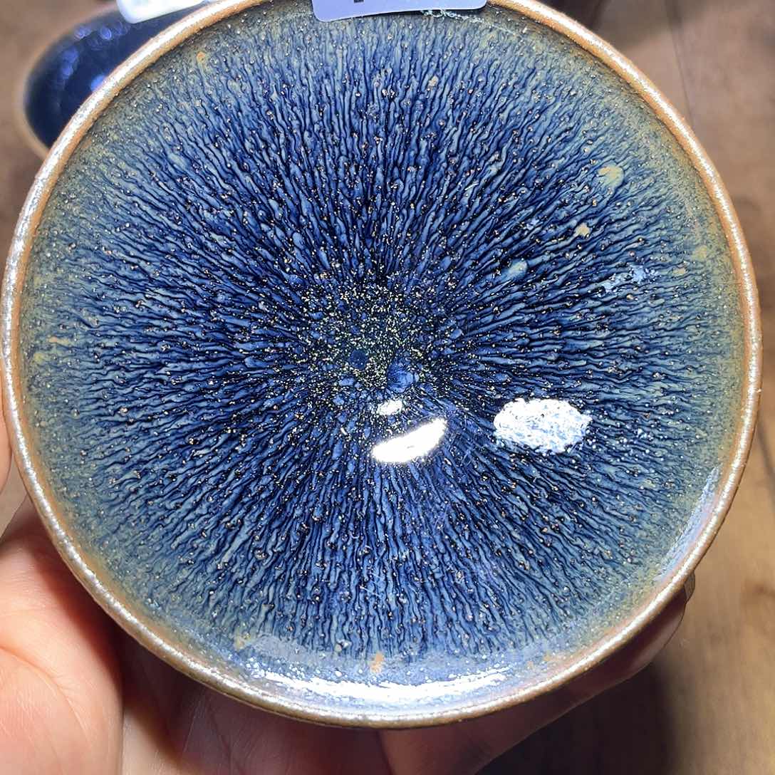 茶盏青蓝毫大灯盏10.5口径190