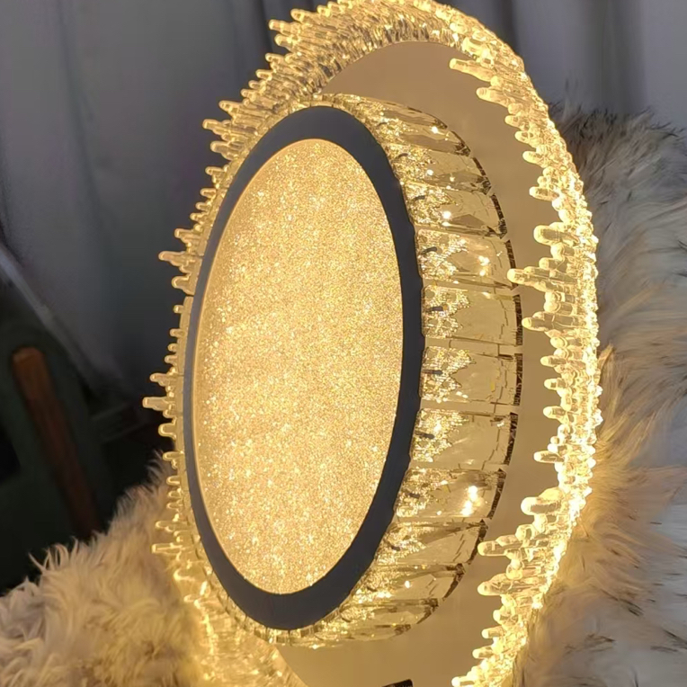 轻奢高端大气卧室灯创意圆形离线语音书房灯餐厅家用主卧室