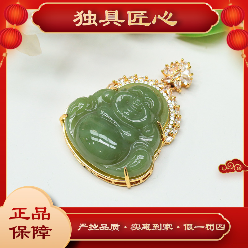 天然和田玉 HTYFGH01 时尚甄选款 豪镶佛公吊坠 多样性发其一