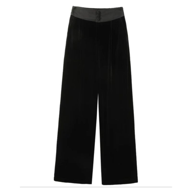 【糖宝专属】秋季新款高腰休闲百搭黑色直筒裤A071