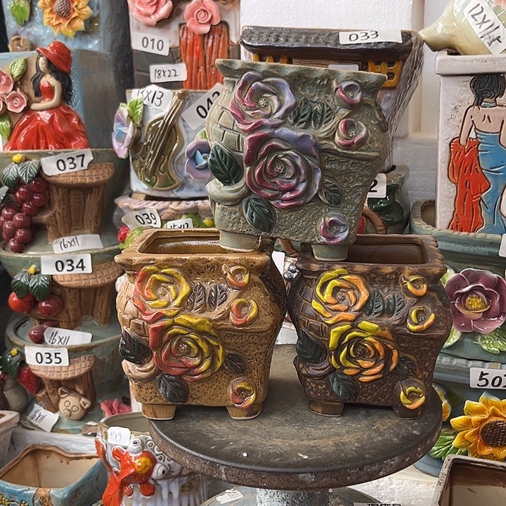 粗陶材质多肉花盆