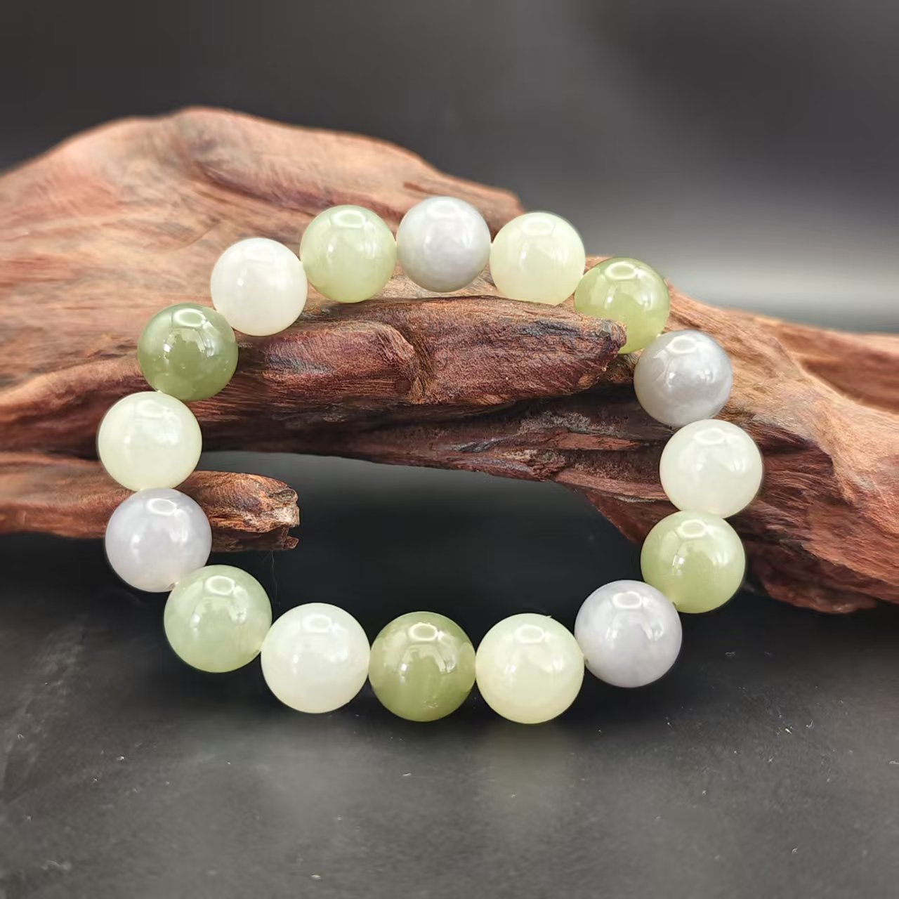 Z和田玉多宝圆珠手串（卡12）0513