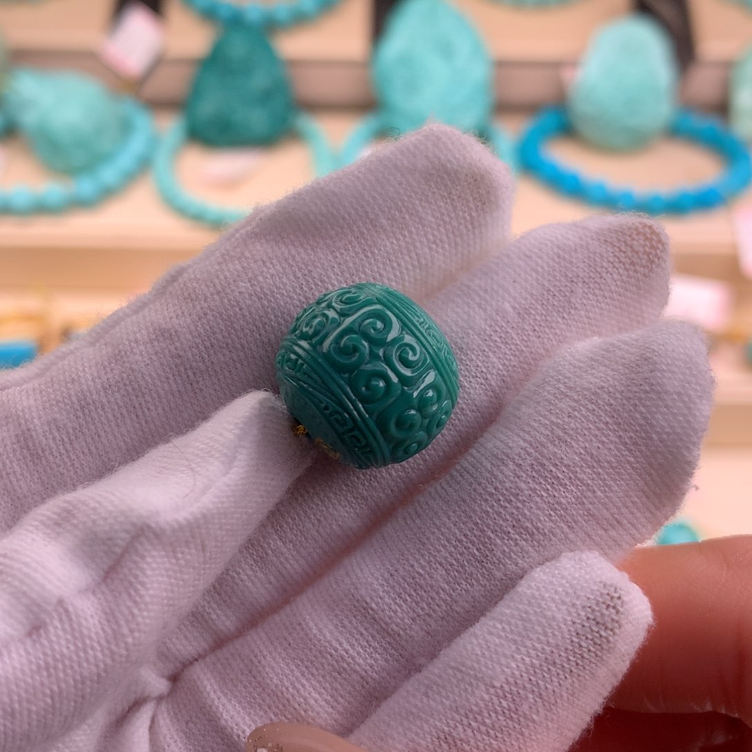 绿松石珠宝奇石未镶嵌16*14.5mm