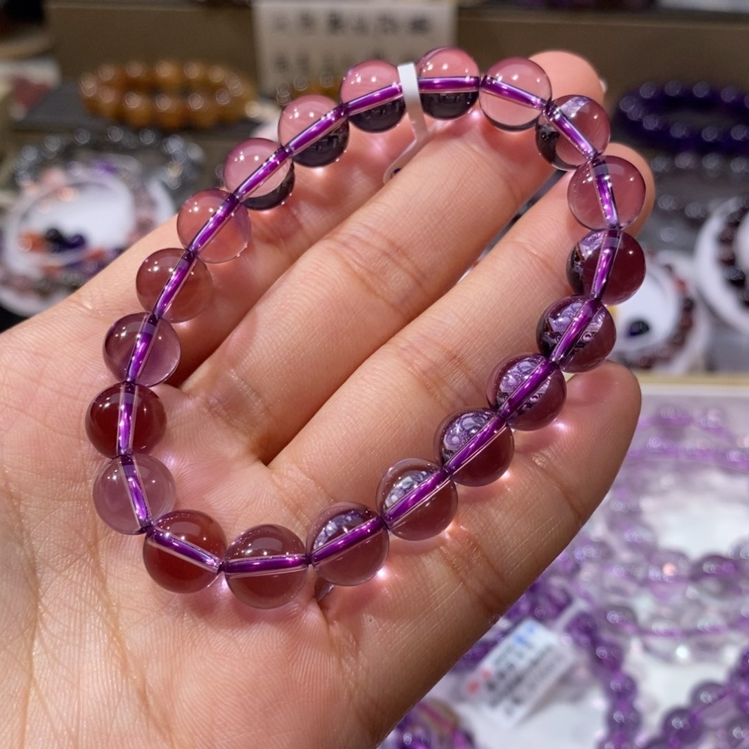 水晶手串未镶嵌紫水晶9+