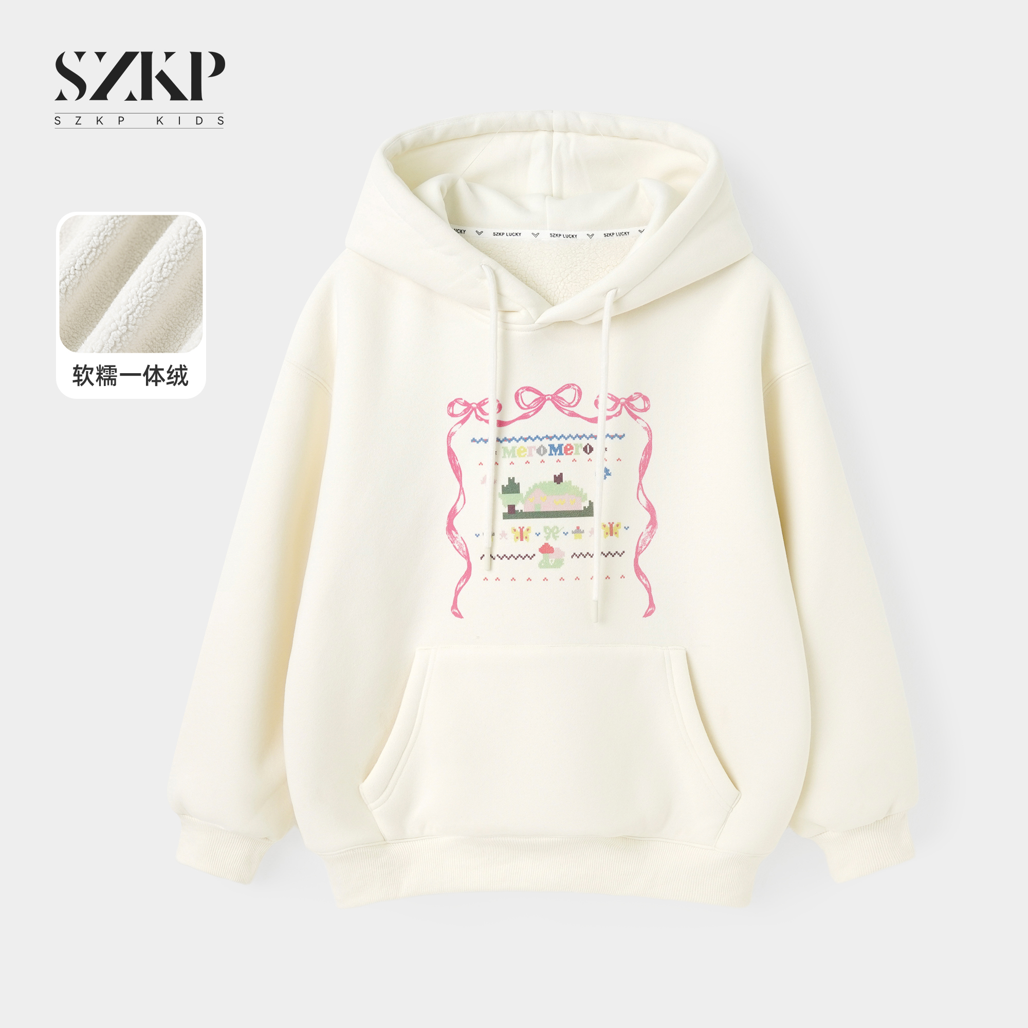 SZKP冬季新款女童装保暖上衣中大童休闲儿童加绒卫衣YNYD557247