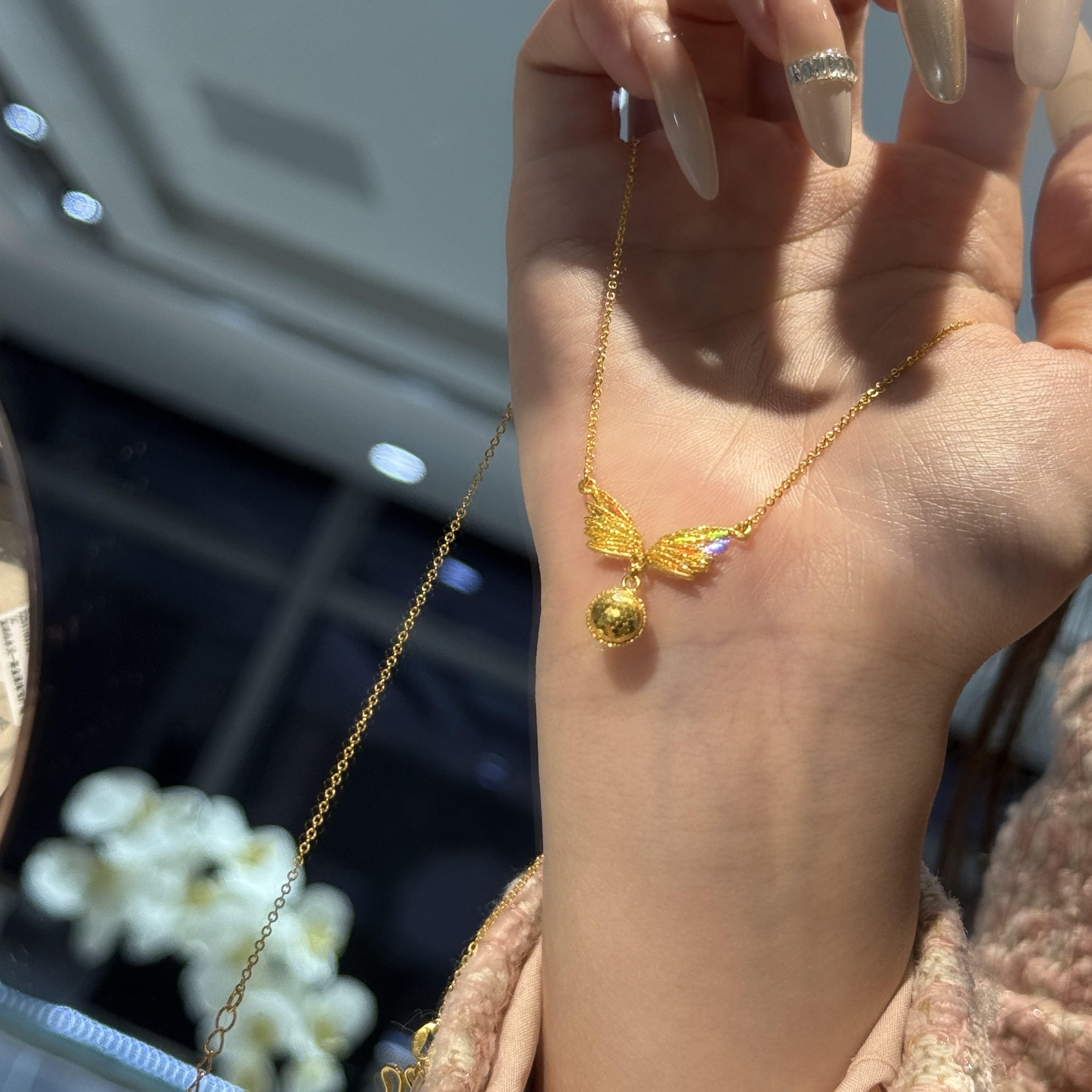  JX『天使之翼套链』5G黄金足金999 M扣