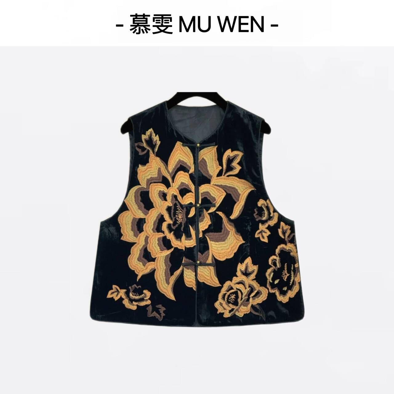 251466372【富贵牡丹】新中式早秋国刺绣显瘦上衣a34