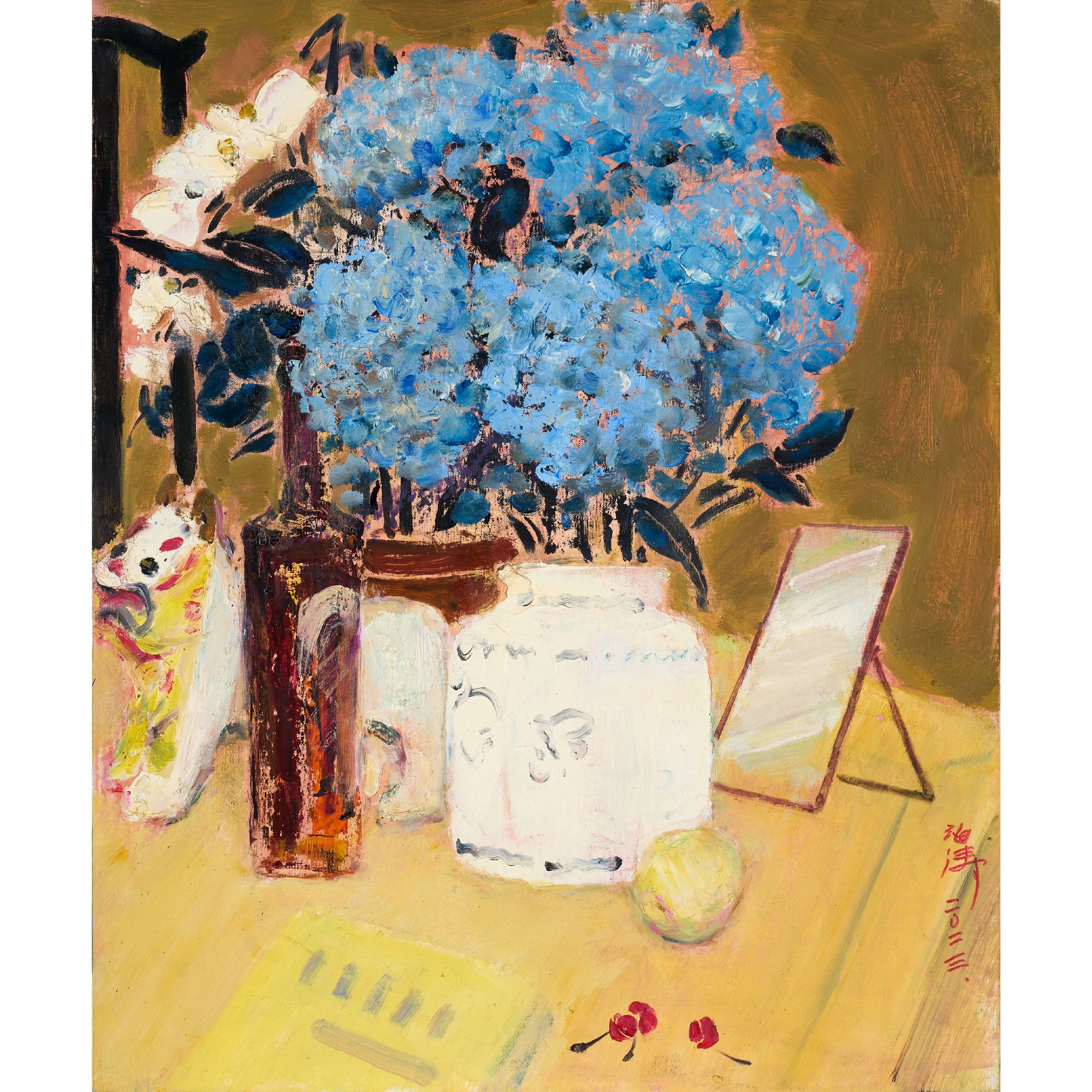 1738，岳海涛 《花卉2》，尺寸：50x60cm，布面油彩