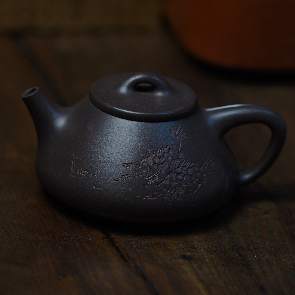 子冶石瓢 紫泥 陈伯强作品 全手工制 230毫升