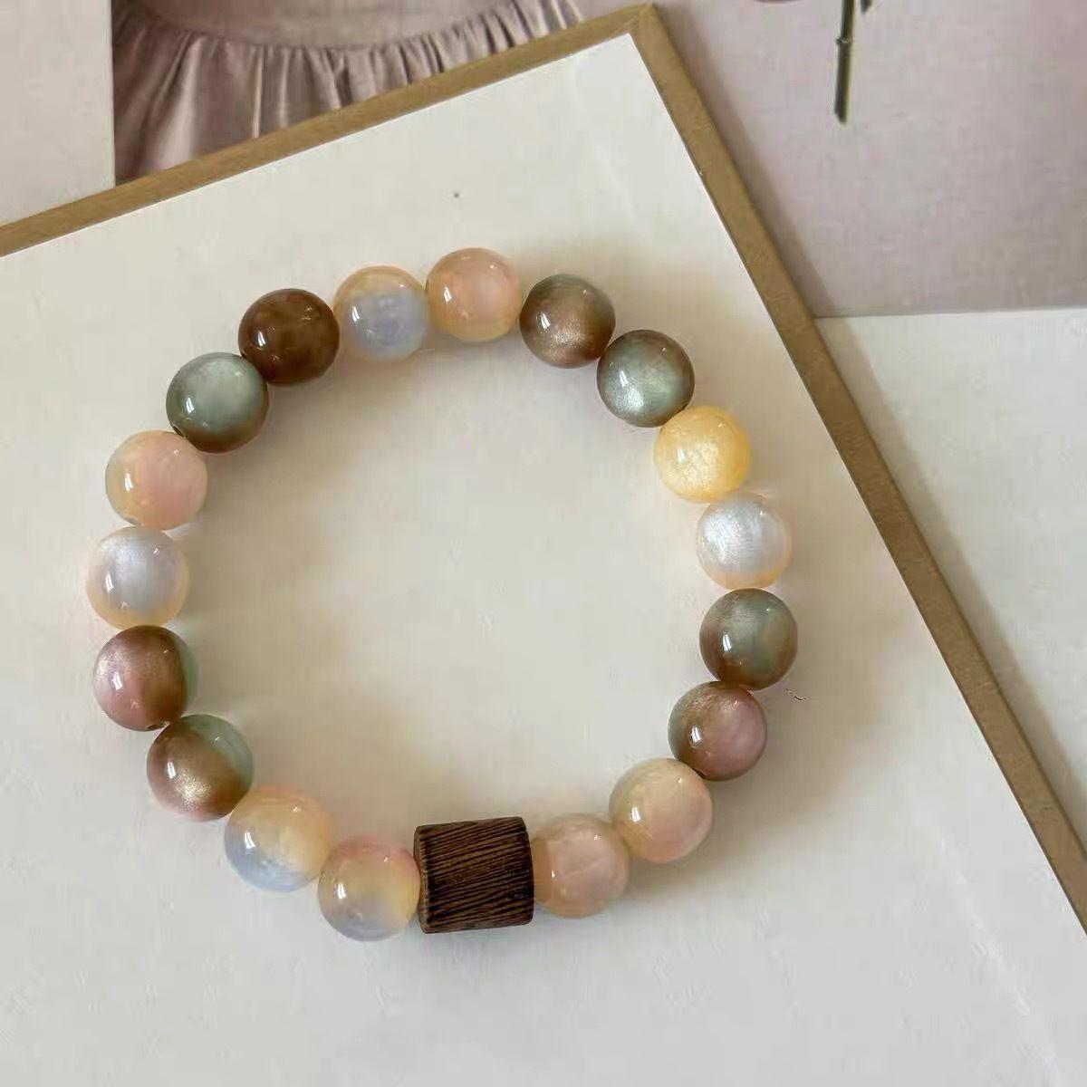 手链  S521工艺品精品文玩落日玫瑰猫眼手链（无礼盒）