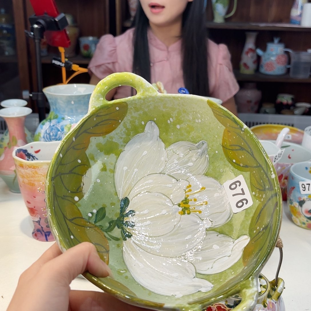 瓷片景德镇手绘高温釉下彩陶瓷茶具