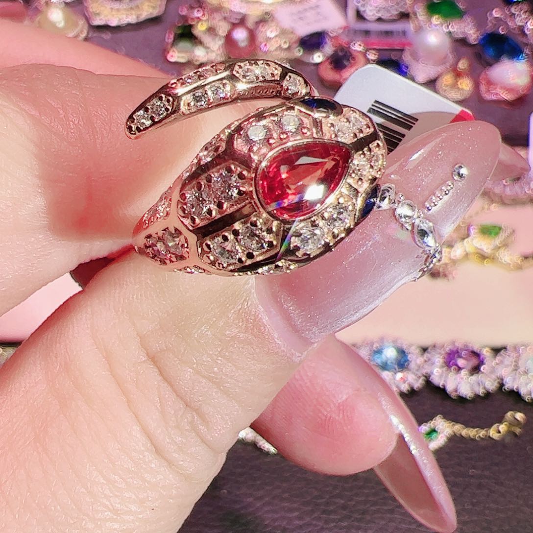 蓝宝石戒指银S925镶嵌