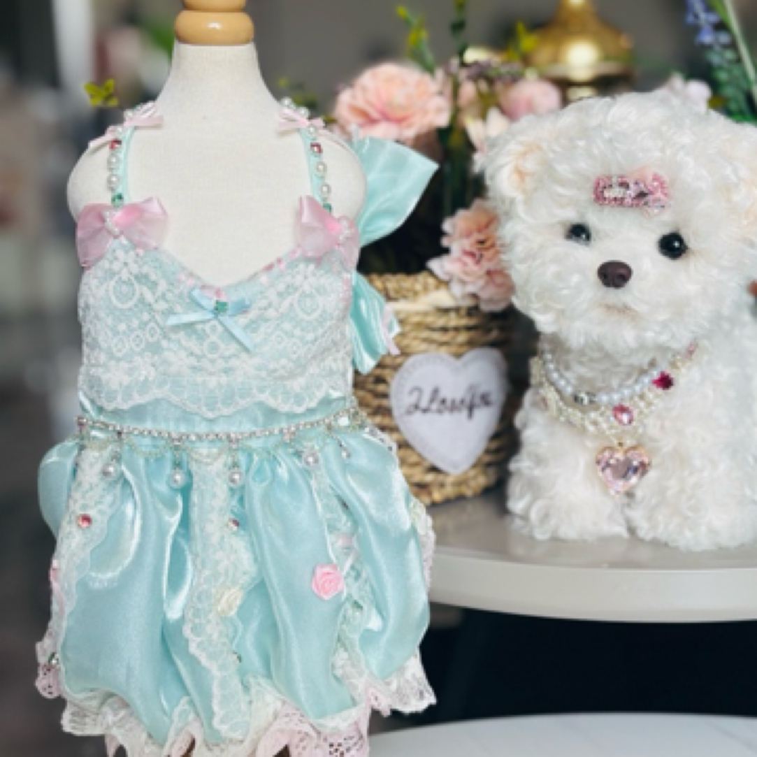 狗狗猫咪桔梗小花仙Lolita甜美花苞裙小清新风格洛丽塔公主裙