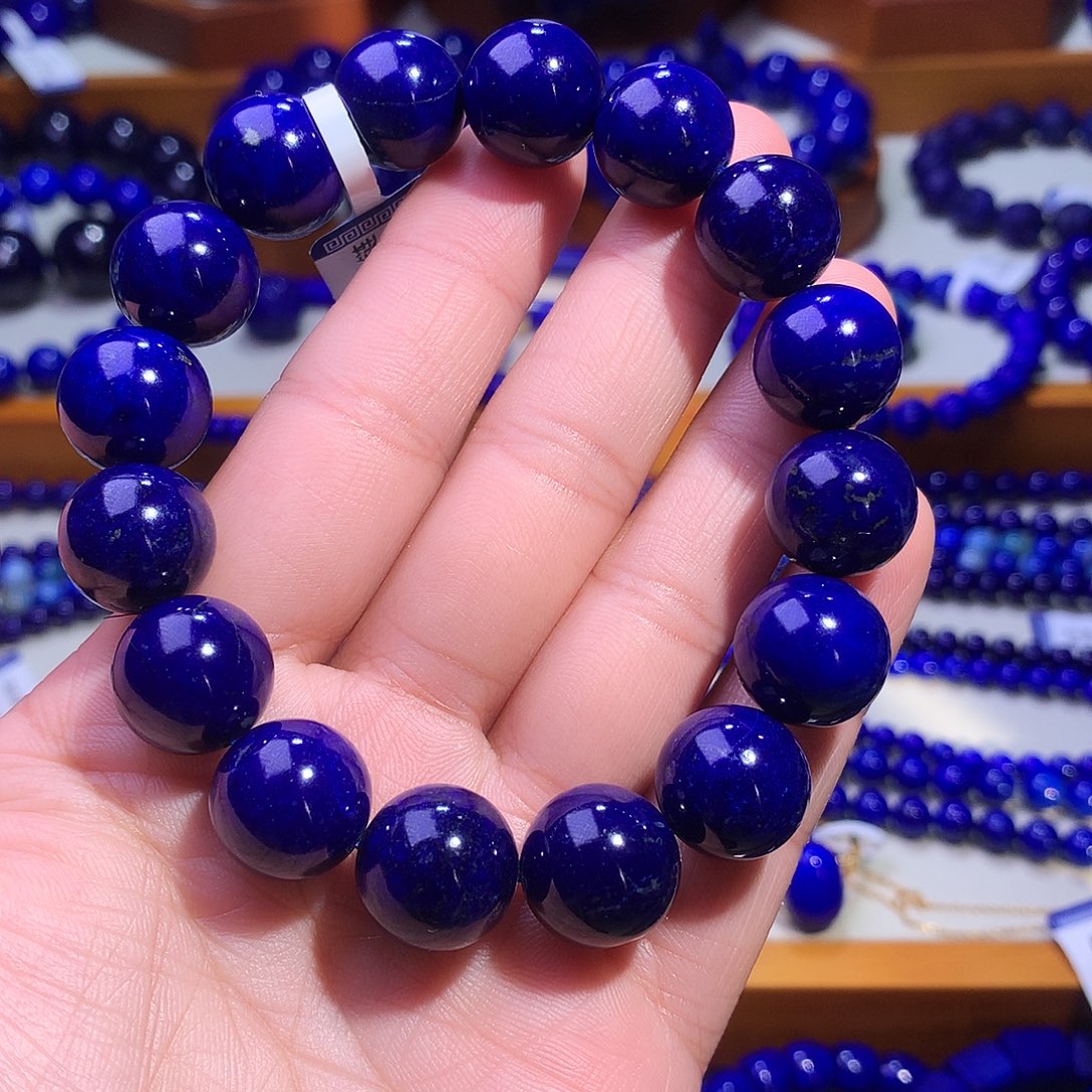 青金石未镶嵌手串13.7m高品帝王紫5844