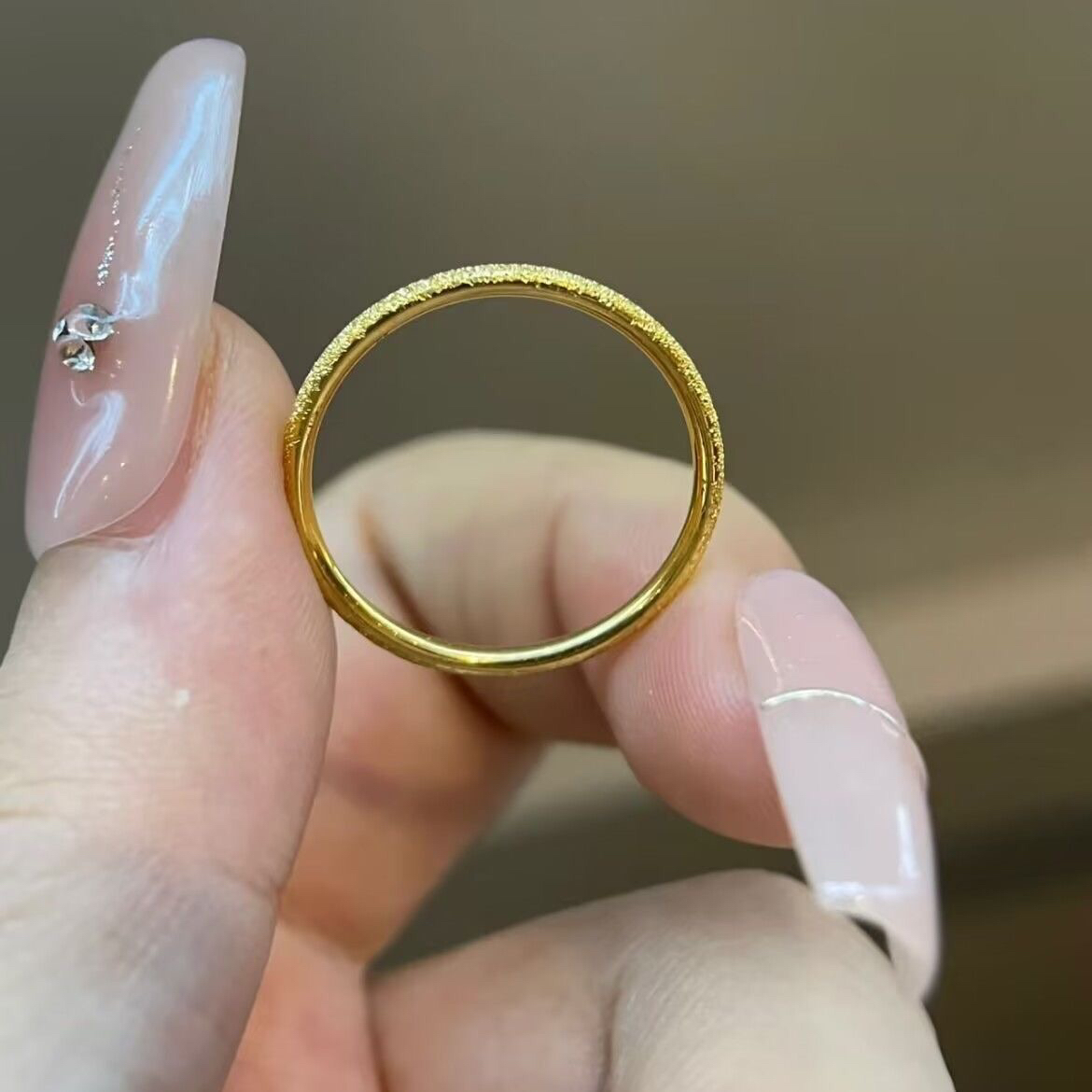 合金戒指 【不褪色不过敏】设计师款网红磨砂款满天星轻奢素戒指