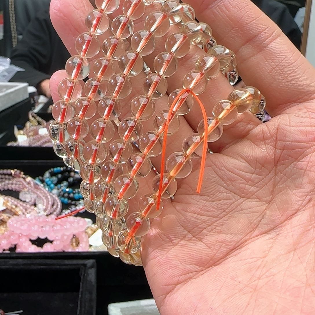 水晶手链未镶嵌黄水晶高透
