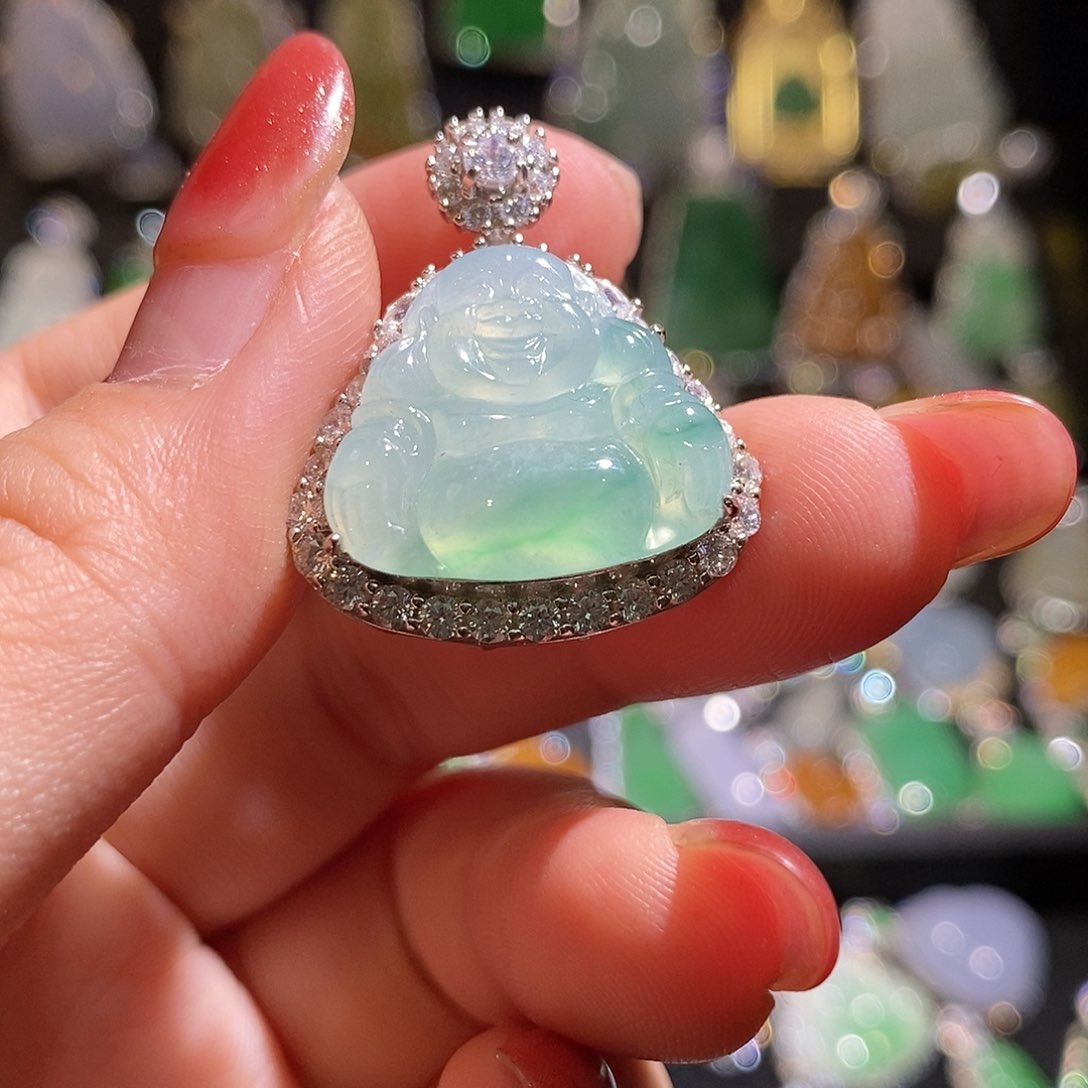 颈饰银S925镶嵌翡翠天然翡翠